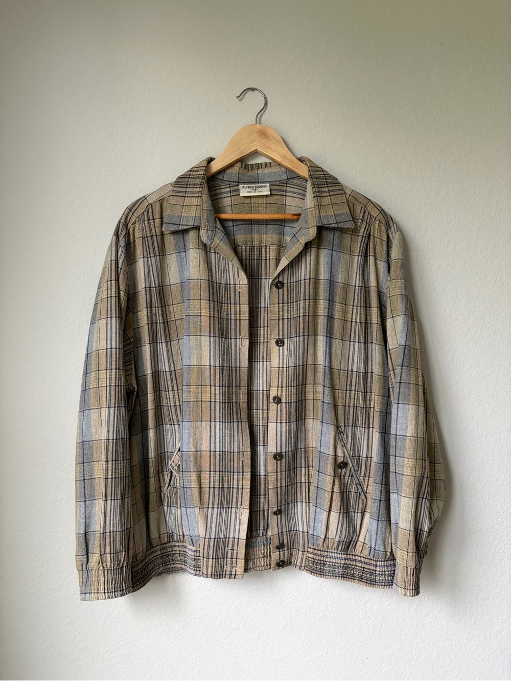 Vintage Alfred Dunner Plaid Button Front Bomber Jacket Pockets Women’s Size 16